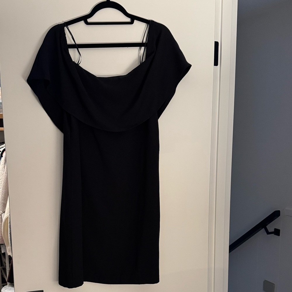 Charles Henry Off the Shoulder Black Dress L